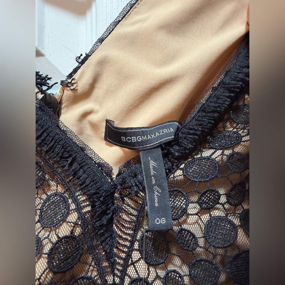 BCBGMaxAzria Black Sheer Long Sleeve Dress - Picture 2 of 4